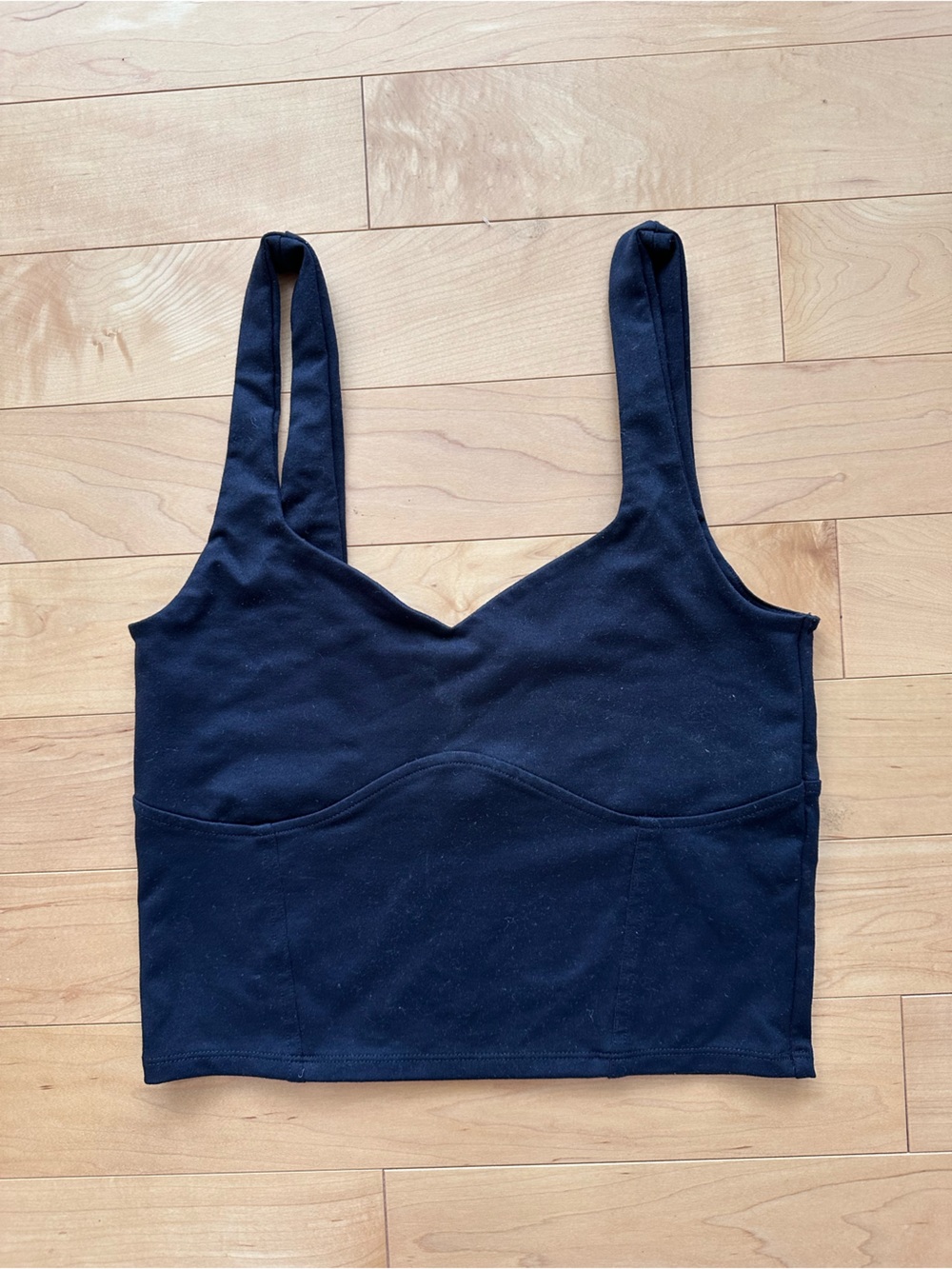 LIKE NEW S Abercrombie & Fitch Black Sweetheart Neckline Faux Corset Crop Top